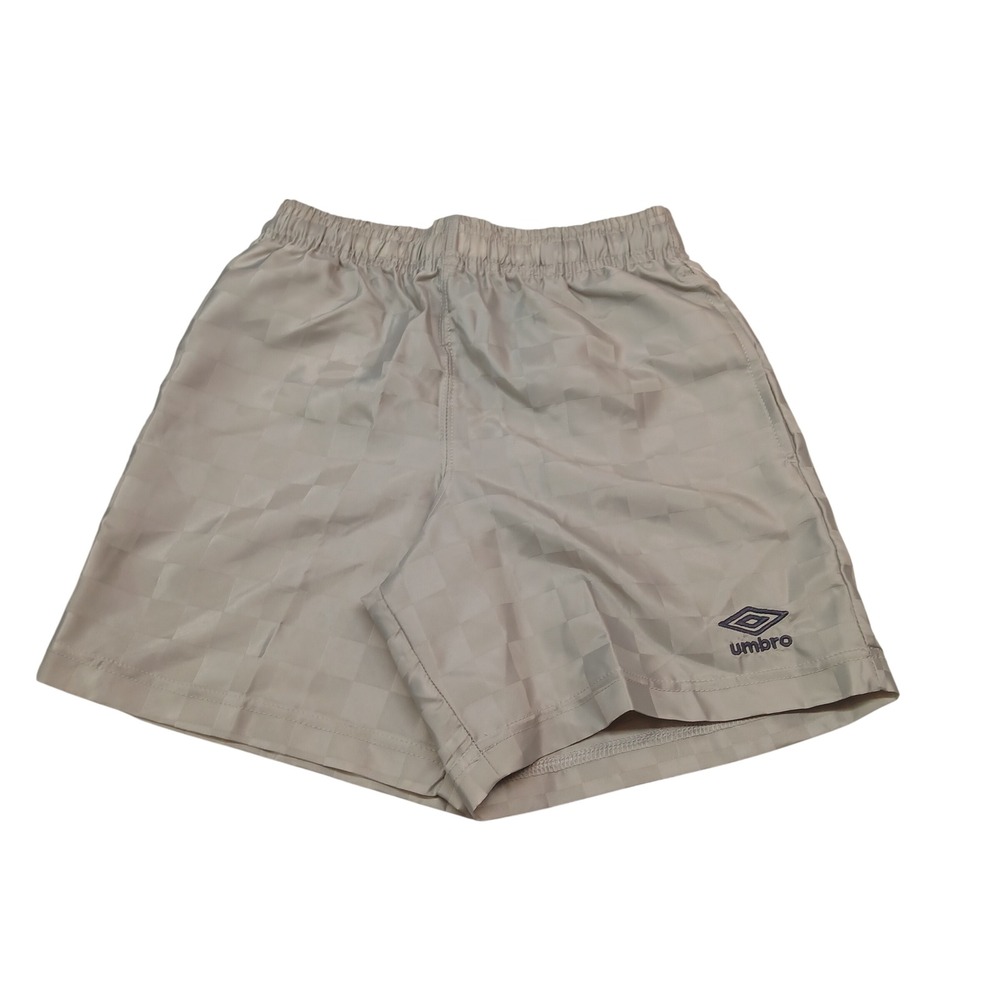 Umbro Mens Soccer Shorts London Fog Grey Checkerboard UU85UA3X Small NWT